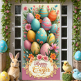 thumbnail image 5 of Colorful Easter Eggs Easter Banner Floral Decor Happy Easter Display Pastel Colors Bowknot Accents Easter Egg Backdrop for Easter Party Family Gathering Photo Shoot, 5 of 9