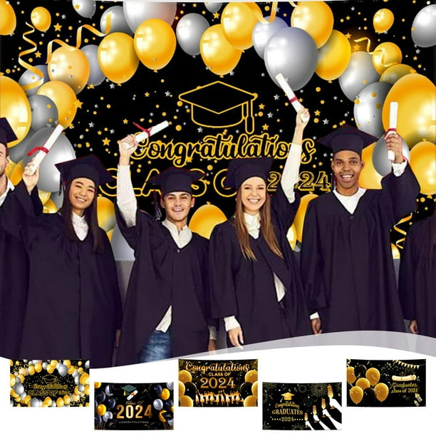Banner de Graduación 2024 Xihbxyly Decoraciones de Graduación Fondos de Fotos