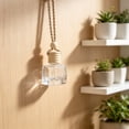 thumbnail image 4 of 1Pc 10ml Hanging Car Air Freshener Diffuser Bottle Empty Clear Glass Essential Perfume Oil Aromatherapy Fragrance Perfume Pendant Glass Bottle Decor with Wooden Caps(H), 4 of 6