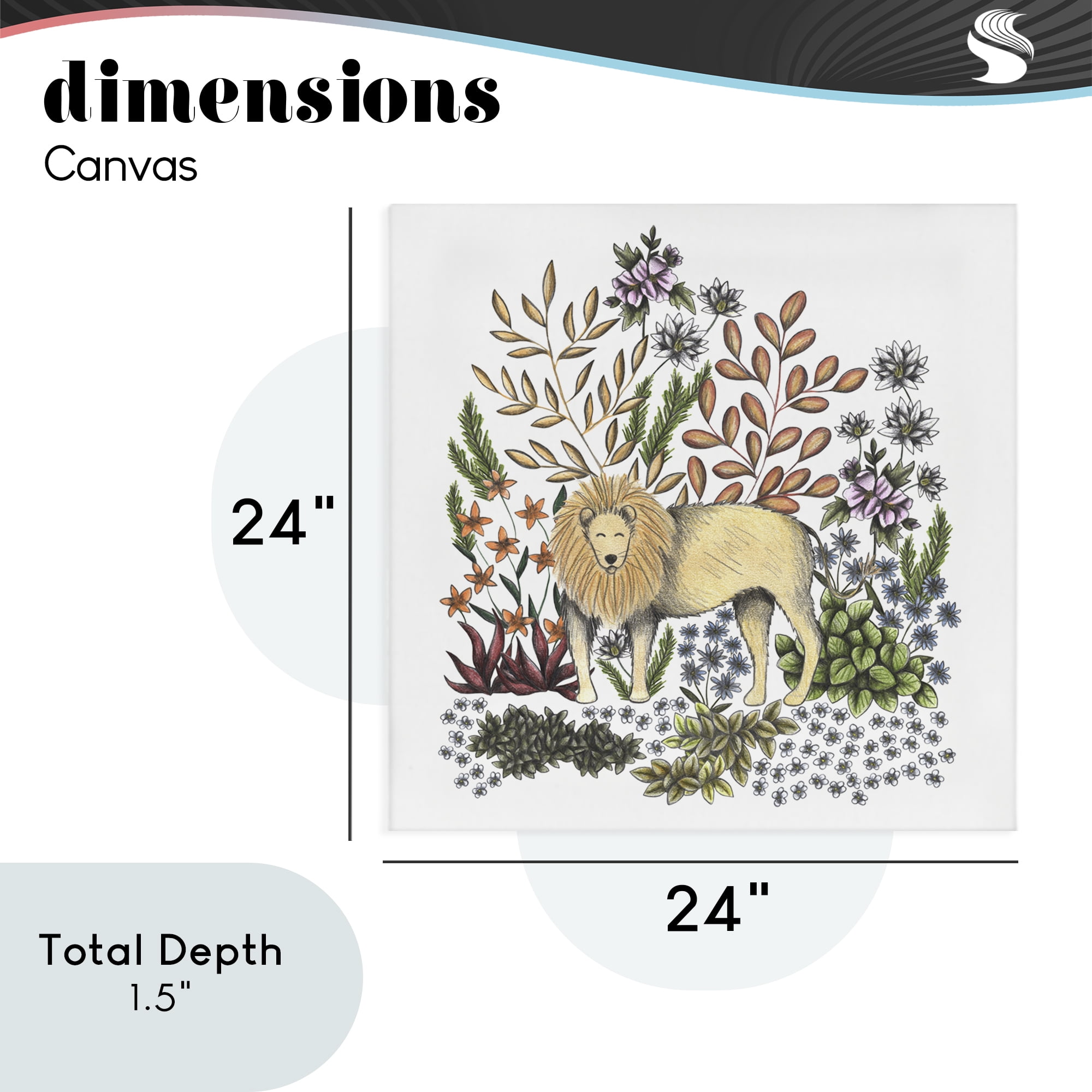 Jungle Wildlife Lion Canvas Wall Art, design by Cecilia Battaini
