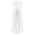 thumbnail image 4 of White Linen Pants Women Summer 2025 New Women's Casual Loose Fitting Waist and Ankle Patchwork Lace Cotton and Linen Pants, 4 of 5