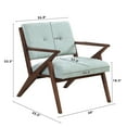 thumbnail image 3 of GDF Studio Modern Mid-Century Accent Chair with Light Green Upholstery & Wooden Frame, 3 of 9