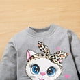 thumbnail image 4 of Bellafa Toddler Baby Girl 2 Pieces Long Sleeve Fall Winter Outfits Cartoon Cat Graphic Crewneck Sweatshirts + Joggers Pants Set, 4 of 8