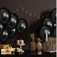 thumbnail image 3 of Prextex 75 Black Party Balloons 12 Inch Black Balloons with Matching Color Ribbon for Black Theme Party Decoration, Weddings, Baby Shower, Birthday Parties Supplies or Arch Décor - Helium Quality, 3 of 6