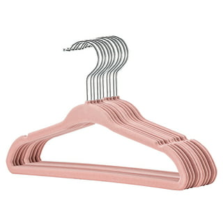 Justice Girls Non-Slip Swivel Hook Clothes Hangers, Pink Velvet, 100 Pack