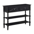 thumbnail image 3 of Pemberly Row Farmhouse 2 Drawer Console Table in Black Wood Finish, 3 of 6