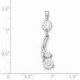 thumbnail image 2 of Beautiful Sterling Silver Polished Rhodium Plating CZ Pendant, 2 of 2