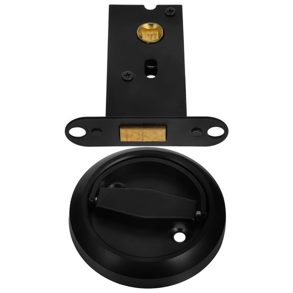 Pocket Door Hardware Black Stainless Steel Pocket Door Lock Pocket Door Latch Matte Black Contemporary Pocket Door Privacy Lock Round