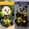 thumbnail image 3 of Estatua Panda Con Solar Solar Jardín Resina para Mamá Abuela (sentada), 3 of 9
