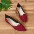 thumbnail image 5 of Miluxas Women's Slip on Flats,Pointy Toe Polka Dots Ballet Flats Dress Shoes Wine 7(39), 5 of 9