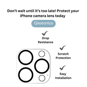 2-PACK Qixxronics for iPhone 15 Pro Max Camera Lens Protector Tempered Glass Clear