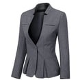 thumbnail image 2 of AZoiNM Women's Tailored Peplum Blazer One Button Stretch Polyester Work to Weekend, 2 of 7