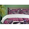 thumbnail image 4 of Ambesonne Skull Duvet Cover Set, Skeleton Eyeballs Brain Hands, King, Pink and Purple, 4 of 5