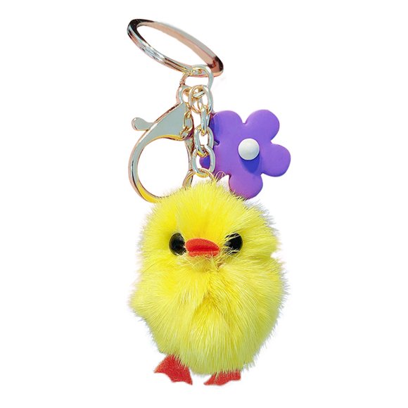Xingzhi Lints Metal Animal Shape Keychain Portable Cute Hanging Electroplate Women Children Pencil Case Pendant Key Holder Gift Purple Flower