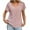 Pink, variant on YOUSNH Women's V Neck Loose Top Temperament Commuting Short Sleeved T Shirt Womens Tops 2024 White M