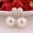 A: White, variant on 10 Pairs Fashion Pearl Double Side Two Ball Front and Back Post Earring Ear Stud-F: Peach Pink