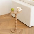 thumbnail image 2 of Syvvy Small Side Table, Drink Table for Small Spaces, Modern Accent Table Martini Table with Solid Wood Leg, Round End Tables Living Room for Bedroom and Office (Rustic Walnut), 2 of 7