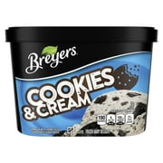 Angle View: Breyers Cookies & Cream Vanilla Ice Cream Kosher Dairy Milk, 48 oz 1 Count