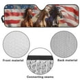 thumbnail image 5 of Uorisanigo Horse American Flag Windshield Sun Shade for Jeep Wrangler TJ JK JKU 1996-2018, Car Sunshades Heat Shield, Aluminum Foil Structure Protect Your Car from Sun Heat & Glare Best UV Ray, 5 of 7