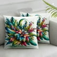 thumbnail image 2 of JRXY 2-Piece Short Plush Pillowcase Set - Plant, Tropical Leaves and Monstera with Abstract Color Scheme Hawaiian Floral Elements White, 2 of 6