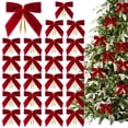 thumbnail image 3 of 24 lazos navideños colgantes con lazo rojo para árbol de Navidad., 3 of 5