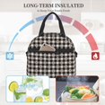 thumbnail image 4 of Disketp Black Plaid Heart Lonchera Térmica para Mujer y Hombre, Bolsa de Almuerzo Reutilizable e Impermeable para Trabajo, Viajes y Picnic, 4 of 7
