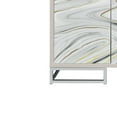 thumbnail image 5 of ACME Panos Contemporary Wood Console Cabinet with White Marble Print in Oak, 5 of 9