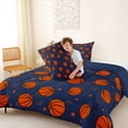 thumbnail image 4 of Castle Fairy Orange Basketball King Size Comforter Sets 3pcs, Sport Theme Comforters King Size, Blue Orange,Navy Blue Reversible,1 Comforter and 2 Pillowcases, 4 of 6