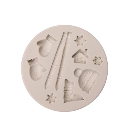 

Christmas Theme Silicone Mold Snowflake Stocking Hat House Mould DIY Fondant Suger Cookie Chocolate Mold Cake Decoration Kitchen