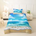 thumbnail image 2 of spefrowx Anime Beach Twin Duvet Cover for Kids, Vivid Sky Sparkle Wave Sandy Shore Twin Bedding, Reversible, 2 Pieces, 1 Duvet Cover and 1 Pillowcase, 2 of 5