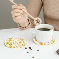 thumbnail image 4 of Bingfone Vintage Gnomes Bees Leather Drinks Coasters with Set of 6,Suitable for Home Kitchen,Coffee Cup Coasters Home Gift, 4 of 7