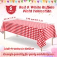 thumbnail image 2 of Paquete de 6 Manteles de Plástico a Cuadros, 31.5x55.1 in Rojo y Blanco, Cubierta Desechable para Mesa de Picnic Rectangular de Cuadros Vichy para Cumpleaños, Carnavales, Fiestas, 2 of 7