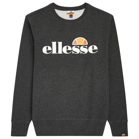 ellesse Sudadera para hombre SUCCISO - Sudadera, Cuello redondo, Manga larga, Logotipo impreso Gris oscuro S (Small)