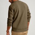 thumbnail image 5 of NoxwB Men's Fashion Solid Color Relaxed Fit Waffle Knitted Pullover Henley Shirt Casual Home Breathable T-Shirt Crew Neck Quarter Button-Up Long Sleeve Blouses Tops Brown M, 5 of 9