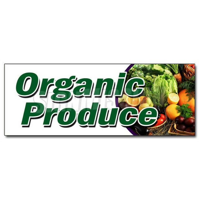 12" ORGANIC PRODUCE DECAL sticker vegetables fruit dairy eggs milk