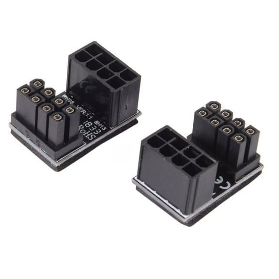 Xiwai ATX 8Pin Female to 8pin Male 180 Degree Angled Adapter for Desktops Graphics Card