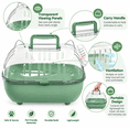 thumbnail image 5 of OANLKGI Small Pet Travel Carrier 10.83 x 8.66 IN Acrylic Viewing Panels Transparent Animal Transport Box Water Bottle and Carry Handle Portable Ventilated Pet Cage Pet Travel Green, 5 of 5