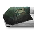 thumbnail image 3 of Mermaid Soft Flannel Fleece Throw Blanket, Computer Graphics of Mermaid Underwater Life Picture Dreamlike Design, Cozy Plush for Indoor and Outdoor Use, 60" x 80", Jade Green Teal Ivory, by Ambesonne, 3 of 6