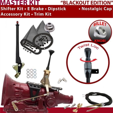 American Shifter 4L60E Shifter Kit Black 6 in. E Brake Cable Clevis Trim Kit Dipstick for EBE48