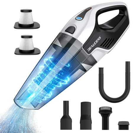 Handheld Vacuum, BEAUDENS 8Kpa Handheld Cordless Vacuum for Car with Attachments, 14.8V Li-Battery with Quick Charging, Lightweight Wet Dry Hand Vacuum for Home Pet Hair Car