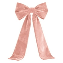 Clode Large Velvet Christmas Bows (6 Ft) — Large Bows for Christmas Tree Topper Wreaths Mantle Front Door Porch & Wedding Decoration — Xmas Decor Indoor & Outdoor Bead Garland 6mm