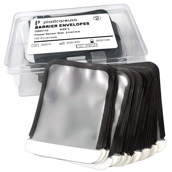 1000 Size 2 Barrier Envelopes for Dental X Ray Digital Phosphor Plate Sensor, 10 Boxes