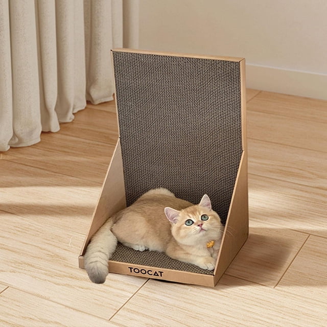 Rascador para gatos en forma de L de 20 pulgadas, almohadilla rascadora para gatos, Protector de muebles, salón para gatos estable, rascador para gato marrón