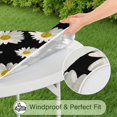 thumbnail image 5 of Daisy Floral Round Tablecloth with Elastic Edge, Easy Clean Table Cover for Dining Room and Garden, Fits 44-52 Inch, 5 of 7