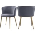 thumbnail image 1 of Meridian Furniture Skylar Gray Velvet Dining Chair (Set of 2), 1 of 7