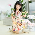 thumbnail image 5 of gdxvjhbj Robe Préado Robes Filles Robe Fille Tout-Petit Décontractée Fête Imprimé Robe Ligne A Robe d'Été 4T 5T (Blanc,4-5 Ans), 5 of 5