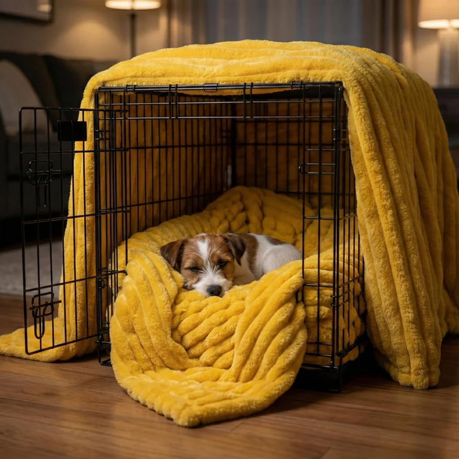 Lethargic Emotional Support Blanket for Dogs, 150*200cm Polyester Fleece Pet Blanket with Soft Calming Surface for Nesting, Crate, Sofa and Everyday Indoor Use