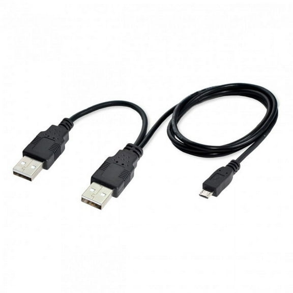 JSER USB 2.0 Two Male to Micro USB 5Pin Male Y Cable 80cm for external Hard Disk Drive