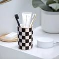 thumbnail image 6 of Checkered Bathroom Toothbrush Holder, Bathroom Black and White Ceramic Toothbrush Holder, Modern Toothbrush Box, Used for Bathroom countertop Storage Rack, Checkered Bathroom Decoration (Black), 6 of 9