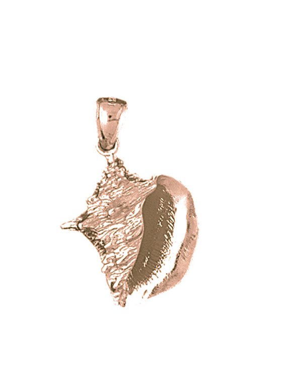 14K Rose Gold Conch Shell Pendant - 28 mm